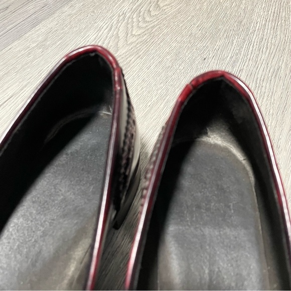 Stuart Weitzman Patent Leather Oxford Loafers Burgundy Size 6 - Picture 7 of 12